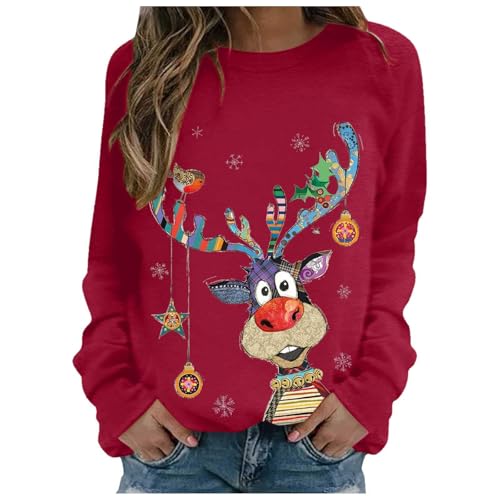 Christmas Sweater Damen Teenager Mädchen Weihnachtspulli...