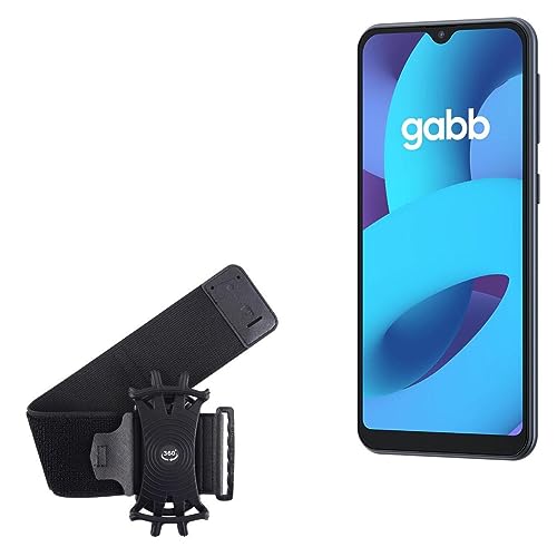 BoxWave Holster Compatible with Gabb Phone Plus - ActiveStretch Sport Armband, Adjustable Armband for Workout and Running - Jet Black