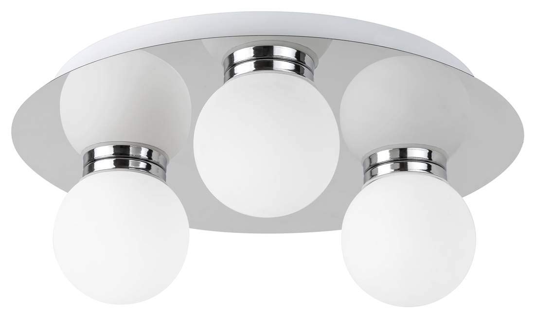 Bagno luce Becca metallo/vetro cromato/bianco Ø30cm IP44
