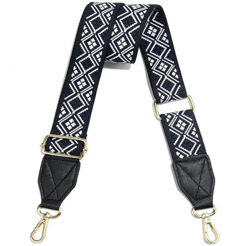 Image of Purse Strap,1.5 inch Leather End Shoulder Strap Adjustable Replacement,Retro Multi-Pattern Crossbody Bag Straps