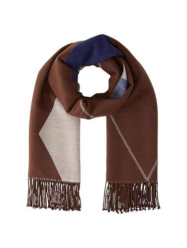 Écharpe marron argyle TOM TAILOR, le foulard chaud en maille pour l'hiver