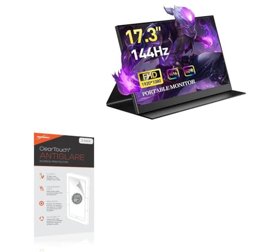 BoxWave Screen Protector Compatible With CNBANAN Portable Gaming Monitor P17A18BWG (17.3 in) - ClearTouch Anti-Glare (2-Pack), Anti-Fingerprint Matte Film Skin