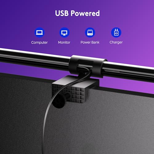 Image of Quntis Monitor Light RGB Backlight, Eye-Care Dual Light Computer Screen Lamp Desk Lamp, 16 Modes Dimmable Backlight, 3 Color Temperature Adjustable Brightness, No Glare Home Office Gaming