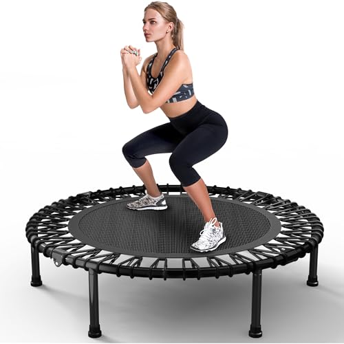 Image of 40 inch /48 inch Rebounder Trampoline for Adults with Bungee Cords, Exercise Rebounder for Adults Indoor /Outdoor Workout, Max Load 450 /550 LBS