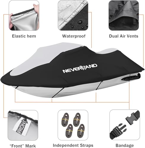 Miniatura 2 de Funda Para Jet Ski Barco Neverland 210d Tela Oxford Impermeable Jet Ski Cover Motora Cubierta Con Protección Uv Para 120 -135