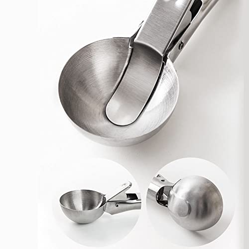 Ice Cream Scooper Stainless Steel, Cookie Scoopwith Trigger Heavy Duty Metal Icecream Scoop,Cookie Scoop Large Size Perfect For Frozen Yogurt, Gelatos, Sundaes (A-Black) #TOP3