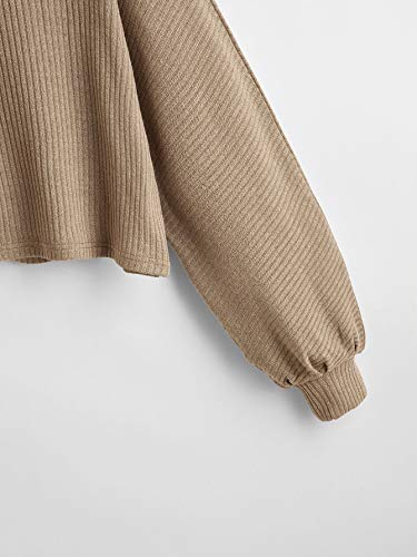 Image of SweatyRocks Women's Crewneck Long Sleeve Knit Crop Top Cropped Sweaters | Casual Raglan Sleeve Loose Lightweight Crop Sweater, Basic Classic, Fall Fashion Winter Clothes