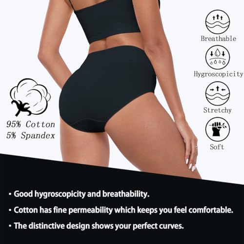 IWOLLENCE Womens Cotton Postpartum Underwear High Waisted Full Coverage Panties Plus Size & Regular2