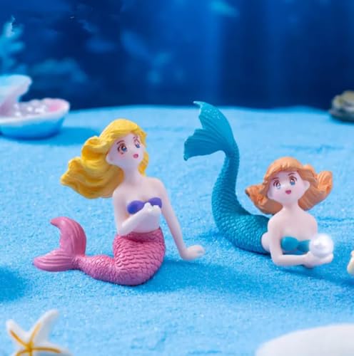 Image of VRB Dec 4 Pcs Miniature Showpiece Set for Home Decor,Car Dashboard,Valentine,Living Room,Gifts Figurines,Cake Decoration Items,Figurines for Home Decor. (4 Pcs Aquarium Fairy Miniatur)