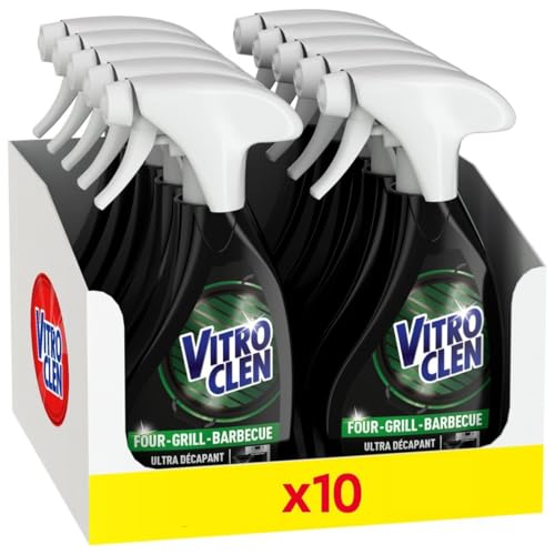 VITROCLEN Spray nettoyant ultra décapant four-grill-barbecue - Lot de 10 x 250 ml
