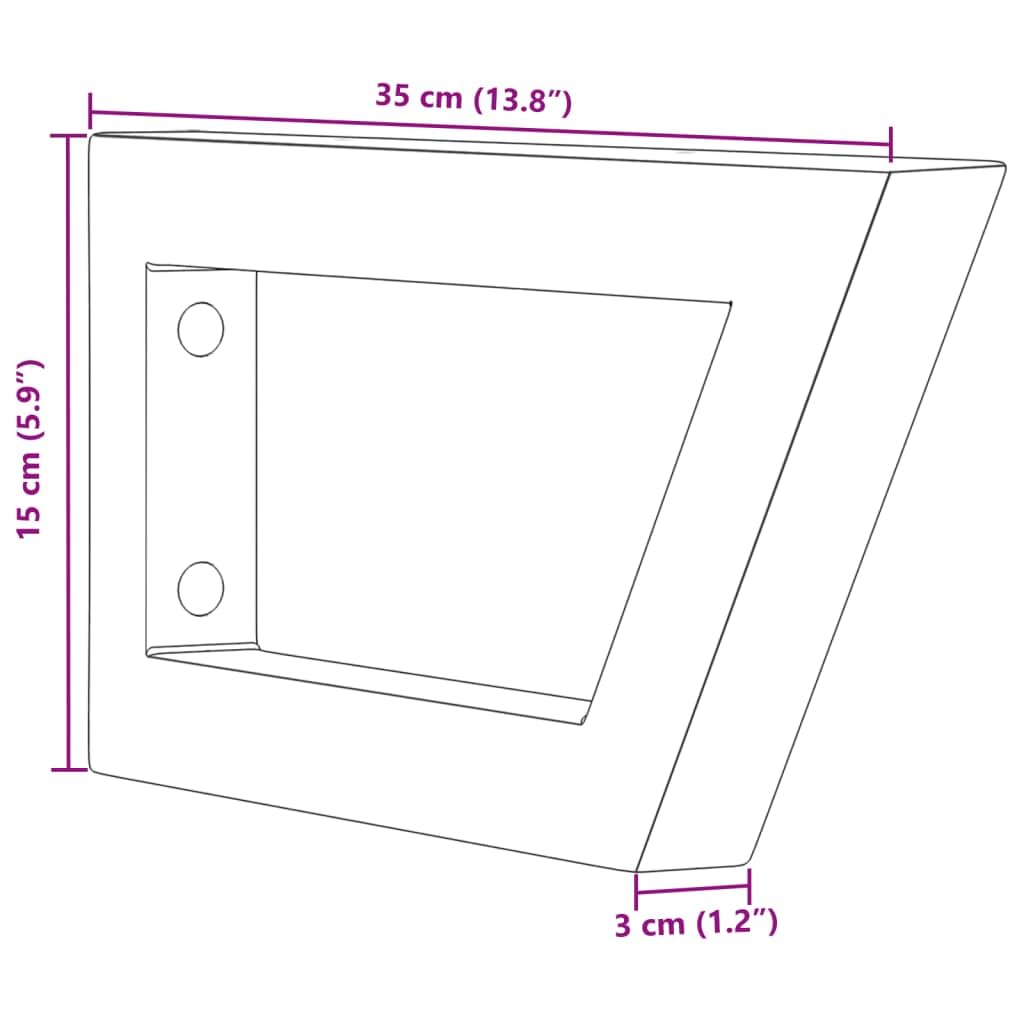 Soportes de Estante para Lavabo 2 Unidades Trapecio Acero Negro, Soportes de Pared para Baño y Cocina, Estantes Flotantes de Almacenamiento y Exhibición, Diseño Práctico