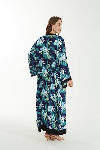 Image of Family Matching Hawaiian Clothes, Orchid Breeze Navy | Lightweight 100% rayon • Family matching outfits • Beach vacations • Luaus • Cruises • Family photos
