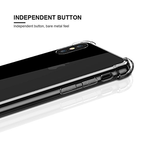 Image of Dashmesh Shopping Shock Proof Protective Anti Shock, Soft Transparent Back Case Cover for Apple iPhone X [Bumper Corners with Air Cushion Technology]