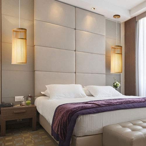 Lámpara de techo de madera E27 con altura ajustable para comedor 4
