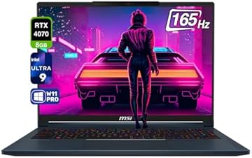 Stealth 16 AI Ultra Thin Gaming Laptop, Intel Ultra 9-185H, 64 GB DDR5 RAM, 2 TB PCle SSD, 16" 165Hz FHD+ (1920x1200), Nvidia G-Force RTX 4070, Backlit Keyboard, W11 Pro, Star Blue
