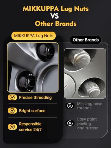 Image of MIKKUPPA M14x1.5 Lug Nuts - Replacement for Chevy Camaro Corvette, Cadillac CT5 CT6 CTS, Dodge Challenger Durango, Aftermarket Wheel - 20pcs Black Closed End Bulge Acorn Lug Nuts