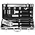 Grilljoy BBQ Accessories Grill Tools Set - 22PCS Stainless Stee Barbecue Grill Accessories for Outdoor Grill with Black Aluminum Case - Grilling Gifts for Men Dad -Grill Tools Kit