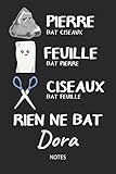  Rien ne bat Dora - Notes: Noms Personnalisé Carnet de notes / Journal pour les filles et les femmes. Kawaii Pierre Feuille Ciseaux jeu de mots. ... de noël, cadeau original anniversaire femme.