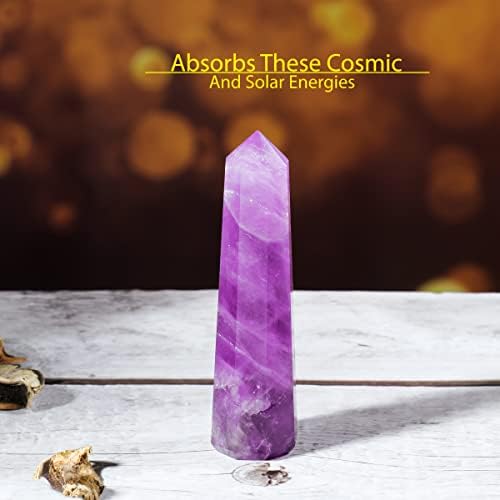 Valentines Gifts for her Natural Amethyst Rose & Clear Quartz Fluorite Gemstone Healing Crystals Single Point Wand Polished Tumbled Stones Crystal Tool House Decoration Gift Size - 50-55 Mm
