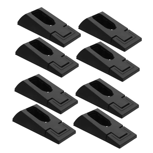 Cabilock 8 Piezas Base De Varilla De Ropa Ropero Soportes De Varilla De Armario Perchero para Colgar Ropa Soporte De Barra De Cortina Black