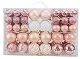 AOGU 86 Pcs Christmas Balls Rose Gold Christmas Tree Ball Ornaments Set Shatterproof Decorations for