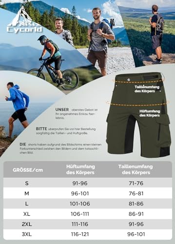 Cycorld Męskie spodenki rowerowe MTB-spodenki na rower górski luźny krój workowate spodenki rowerowe z kieszeniami na zamek błyskawiczny