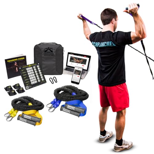 Crossover Symmetry Shoulder System Includes Two Sets of Resistance Bands Attachments Training Guide Exercise Chart Online Workouts for Home Fitness Rehab Rotator Cuff Exercises (Elite, Wall Mounts)