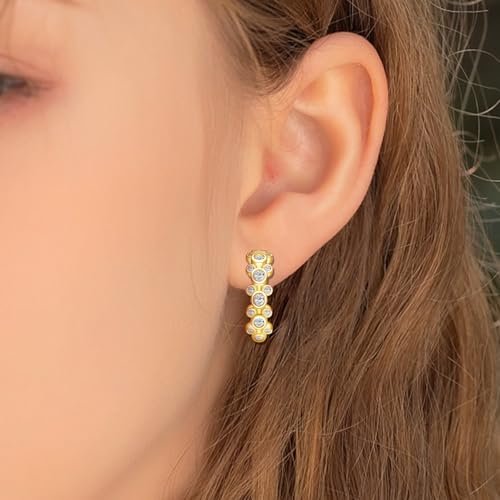 Mouse Earrings 18K Gold Plated Sterling Silver Cute Animal Stud Earrings for Women Hypoallergenic Cubic Zirconia Lovely Mouse Earring Jewelry Gifts for Sister3