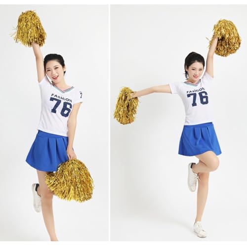 Image of baotongle 12 PCS Cheerleading Squad Spirited Fun Poms Pompoms Cheer Costume Accessory for Party Dance Sports