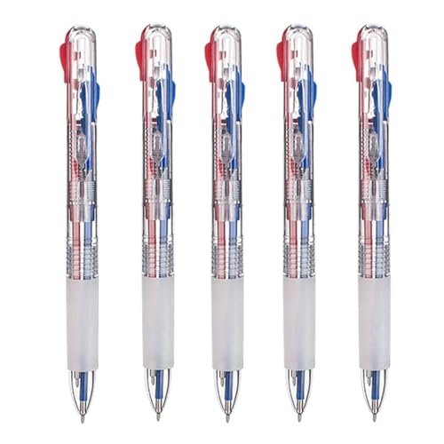 Stylo gel rétractable bicolore rouge et bleu avec pointe fine 0,5 mm pour l'écriture - Lot de 5
