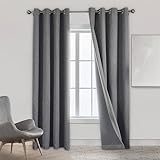 Sekey Vorhang Verdunkelungsvorhang 2PCS B140 x H145 cm Vorhang Wohnzimmer Vorhänge Blickdicht, Ösen Aufhängung
