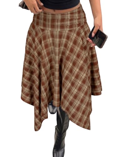 Plaid Midi Skirt