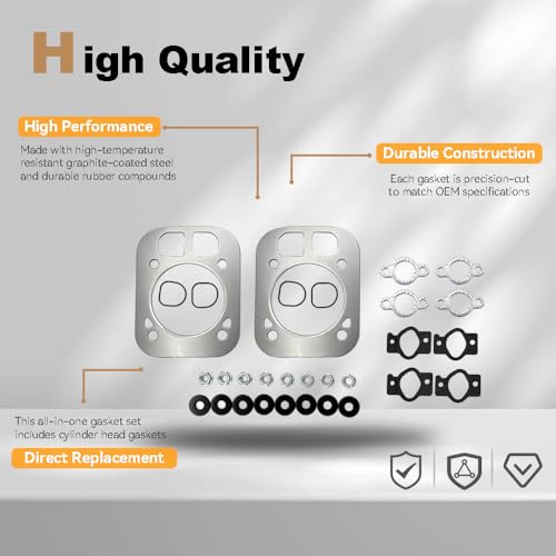 Image of DSkoiph 2 PACK Cylinder Head Gasket Kit Replacement for Kohler 24-841-04S, 2484104-S 2404103S, 24 841 03S, 24 041 37-S, 24 041 16, 24 041 32 for Kohler CH25 CH730 CH740 CV25 Engine Head Gasket Kit