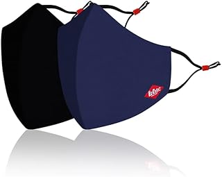 Lee Cooper Lightweight Cotton Face Mask for Outdoor Protection, Super Breathable & Resuable Cloth, 2 Count