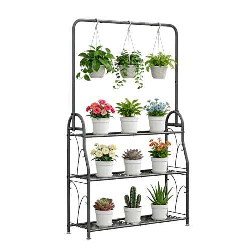 SORCEDAS Plant Stand Indoor Outdoor 3 Tier Tall Corner Hanging