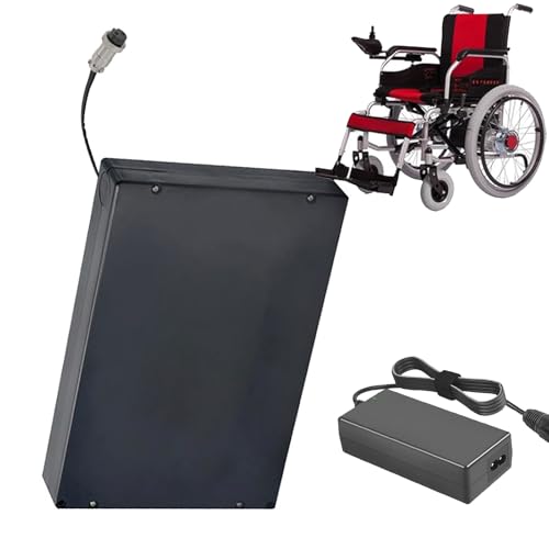 HJGHY Batterie de remplacement 24 volts pour scooter électrique, fauteuil roulant électrique, 10 Ah, 12 Ah ou 15 Ah, avec chargeur pour moteur de 50 à 360 W.,Gx20 24v10ah