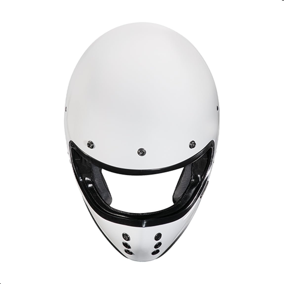 HJC V60 Solid Off-Road Motorcycle Helmet with IS-10 Internal Visor, DOT Approved (White, Medium)