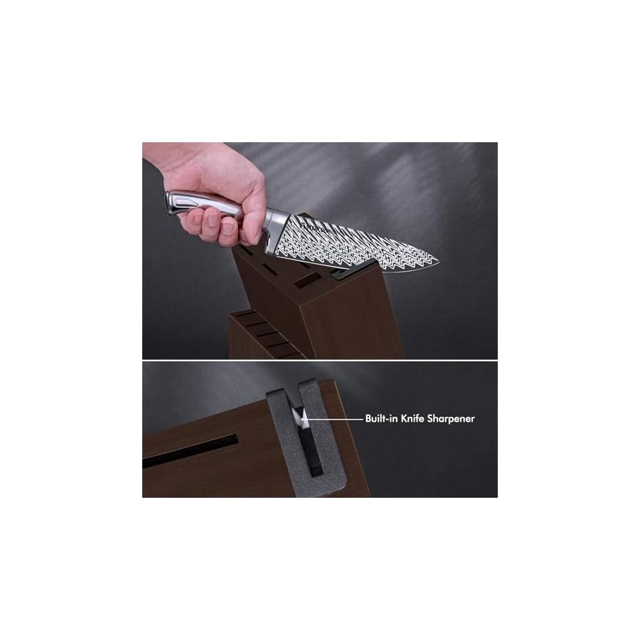 Knife-Set-15-Pieces-Kitchen-Knife-Block-Set-with-Built-in-Knife-Sharpener-Block-Dishwasher-Safe-German-Stainless-Steel-Best-Gift-Silver Knife Set, 15 Pieces Kitchen Knife Set with Built in Sharpener Block, German Stainless Steel Knife Block Set