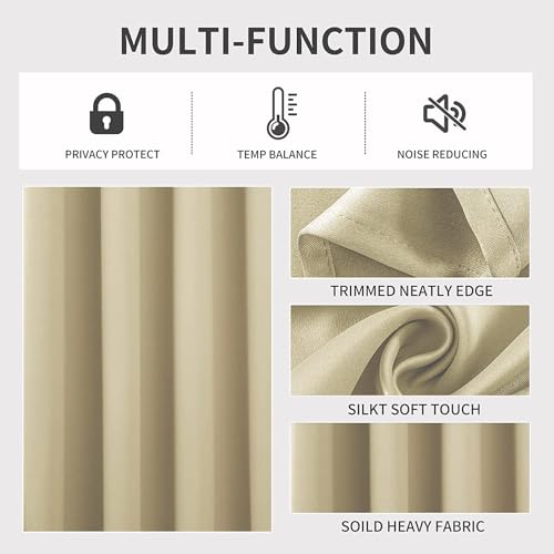 Image of Joydeco Blackout Curtains Bedroom, Black Out Curtain Thermal Insulated Eyelet Top for Room Darkening, Curtains & Drapes Window Treatments Blinds for Living Room Nursery, 2 Panels Home Decoration
