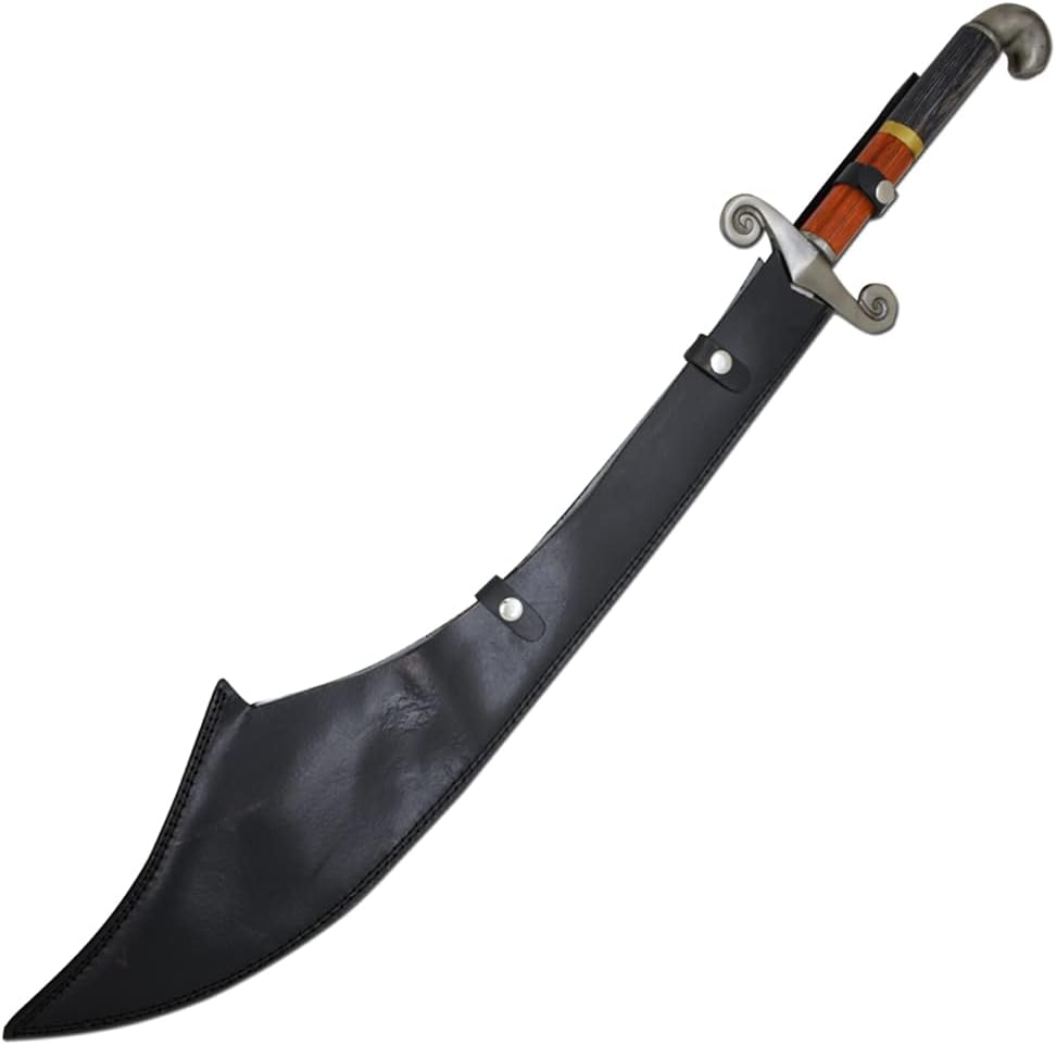 Medieval Warrior Sinbad Pirate Scimitar Full Size Wide Blade Sword Comes with Leather Carrying Case