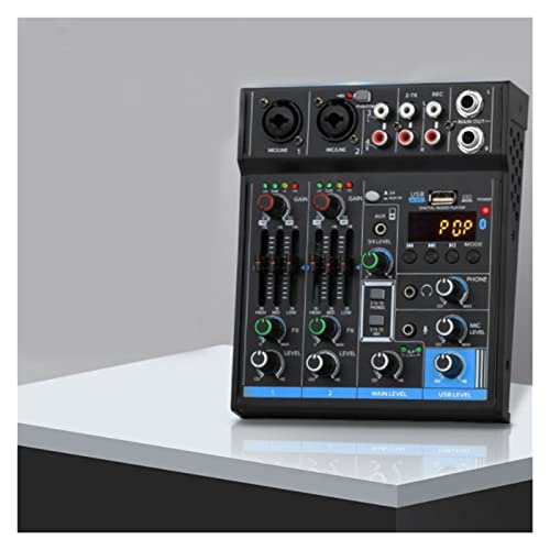 Mezclador controlador de DJ Mini mezclador de interfaz de USB de estudio de 4 canales, tarjeta de...