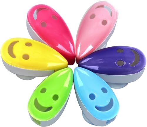 Maedery 6Pcs Toothbrush Head Cover Cap Suction Cup Toothbrush Case Portable Toothbrush Protector Holder (Random Color)