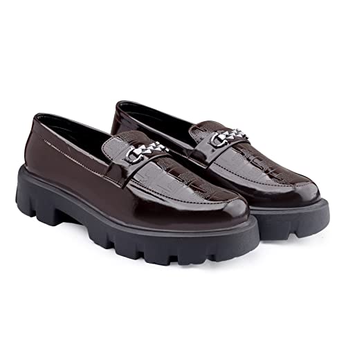 Image of Men's Senthetic Patent Meterial Casual Buckle Slip-On Loafer and Moccasion Shoes