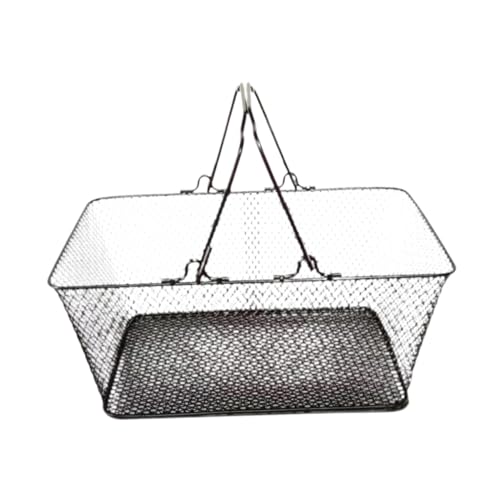 MagiDeal Panier Rectangulaire en Métal Noir avec Poignées en Treillis Métallique, Grande Capacité, Polyvalent, Résistant à la Rouille, Adapté aux...