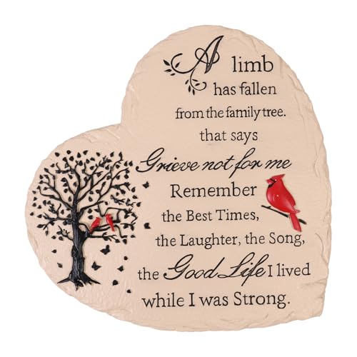 Heart Shaped Memorial Garden Stones, 10 inches Sympathy Garden Stone