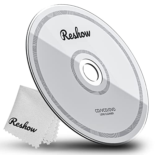 Reshow Laser Lens Disc Cleaner kit for CD & DVD Player Without Scratching The Optics - Included Microfiber Cloth, Cleaning Disc and Cleaning Solution (1 Bottles of Cleaning Fluid)
