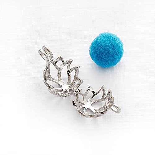 Colar Difusor para Aromaterapia Flor de Lis Prateado