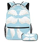 Tamaño: nuestra mochila escolar, 29,4 x 20 x 40 cm, 485 gramos. El estuche, 7.5 x 3 x 1.5 pulgadas (largo x ancho x alto)/19 x 7.5 x 3.8 cm, 65 gramos, con bucles elásticos para guardar tus bolígrafos de uso frecuente, tiene bolsillos de malla fácilmente para almacenar auriculares, tarjetas, recibos y mucho más. Estas dos combinaciones perfectas tienen casi todo lo que necesitas para ir a la escuela.
