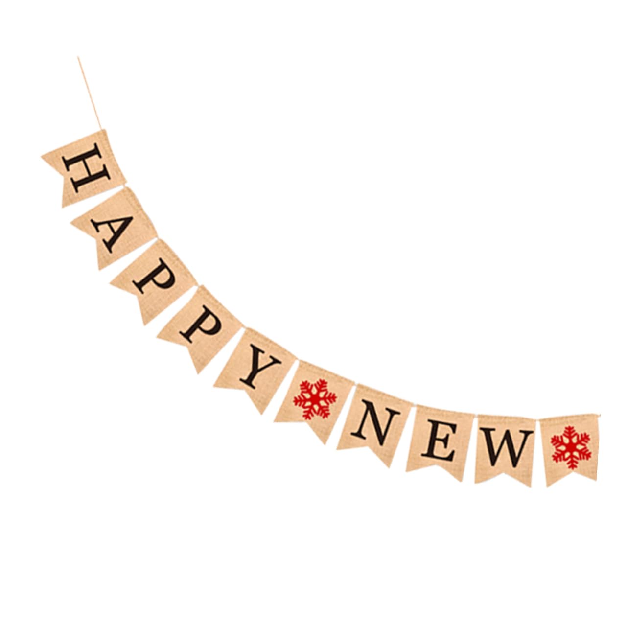 MAGICLULU 3 Pz striscione di felice anno striscione appeso in juta arredamento retrò happy new year buon anno ghirlanda bandiera della tela da imballaggio dell'annata stamina festiva