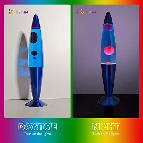 Image of 16 Inch Blue Liquid Motion Lamp, 2 Bulbs, Blue Lamp Night Light, Relaxing and Soothing Light Home Decor Living Room Office Bedroom Lamp, Christmas Birthday Present